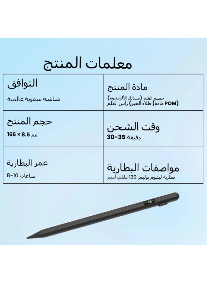 LR Nexus Touchscreen Stylus — Rechargeable Universal Display Pen with LED Battery Indicator, No Bluetooth, Equipped with Tilt Sensor and Accidental Touch Protection, Type-C Charging Port, Compatible with iPad/iPhone/Android — Black - Image 4